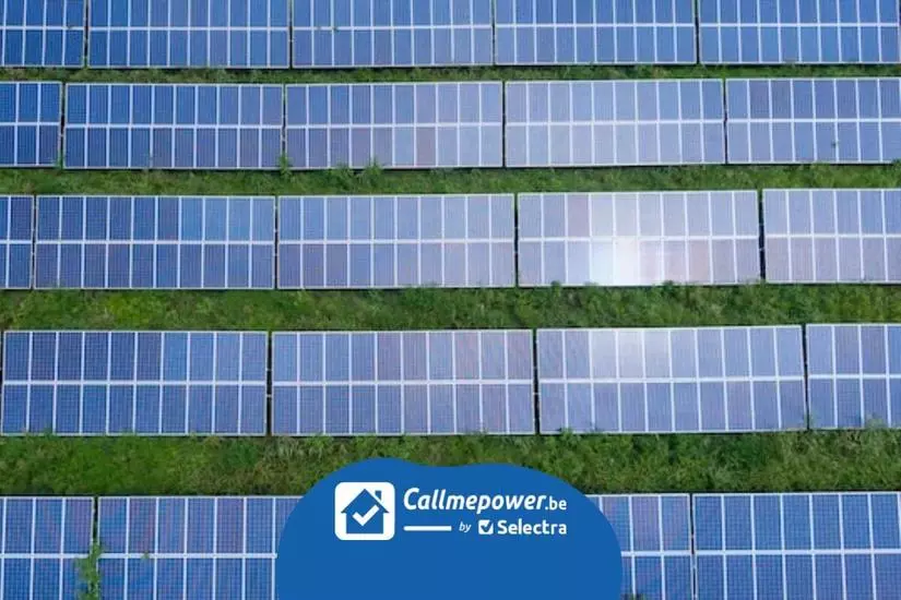 Zonnepanelen in gras